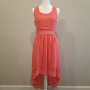 Forever21 Coral Lace Trim Maxi Dress